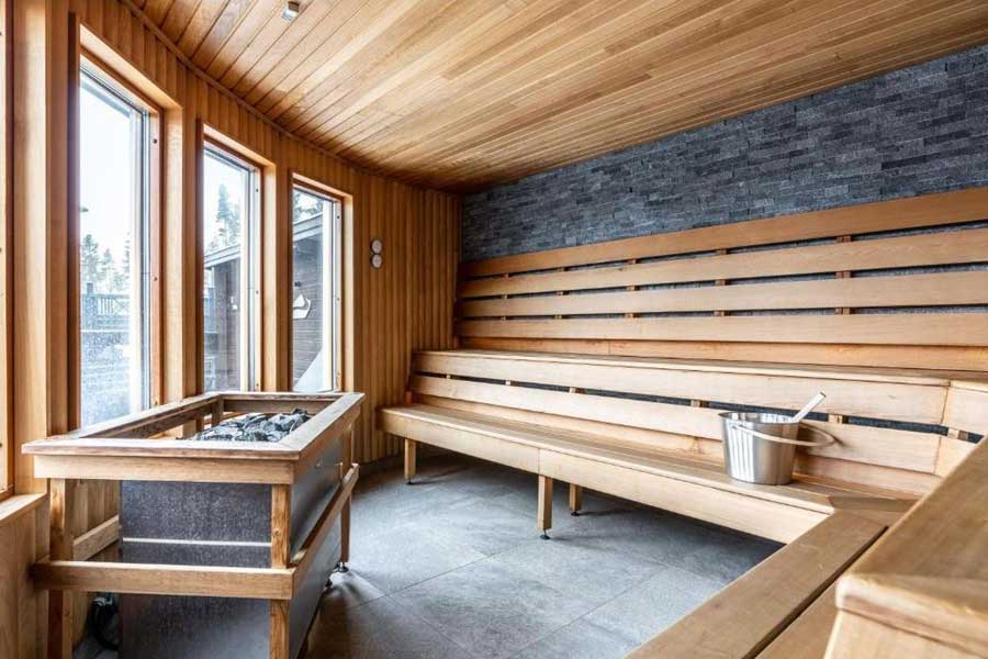 Ruime sauna in de Relaxafdeling van Pernilla WIberg Hotel