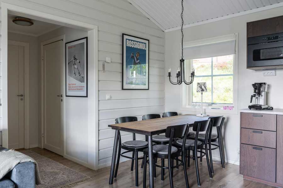 Eethoek in een Västbyn chalet