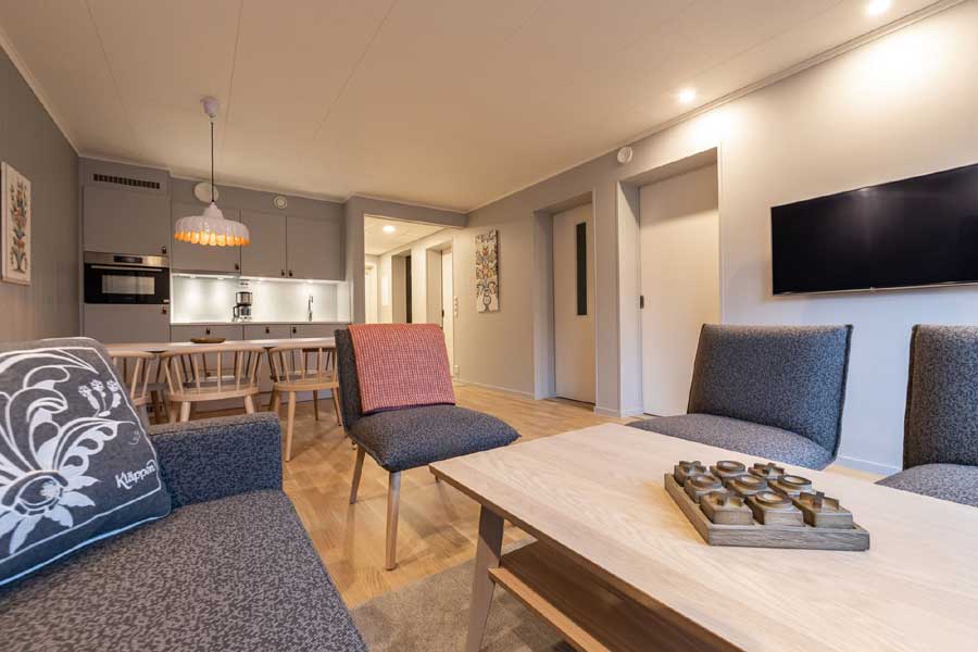 Woonkamer van een appartement in Hotel Kurbits, Kläppen