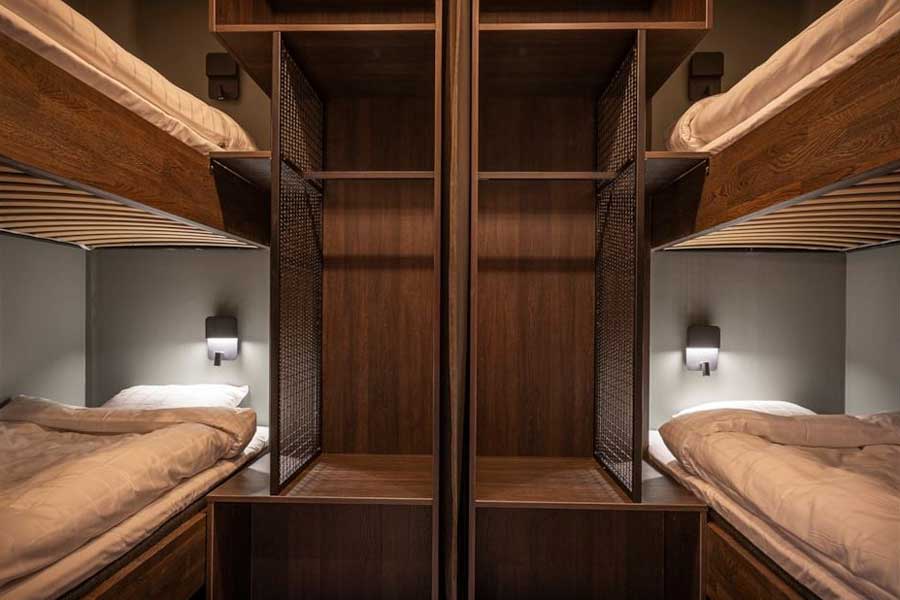 Slaapkamer met twee stapelbedden in een appartement van Skistar Lodge Lindvallen