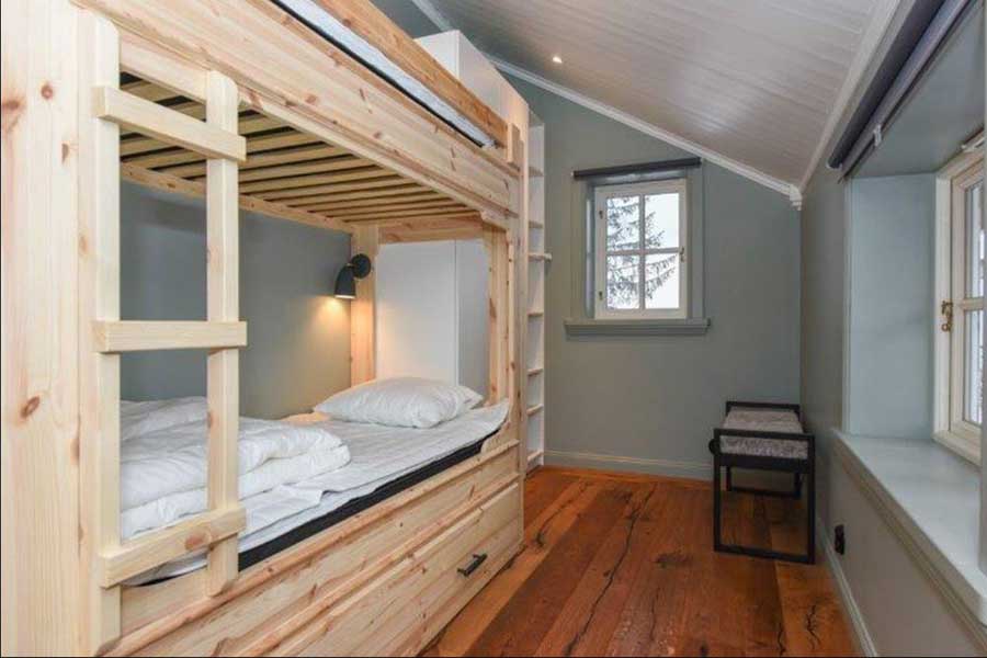 Slaapkamer met een stapelbed