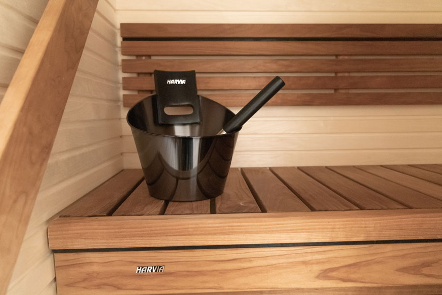 Sauna in de appartementen van Gammelgården