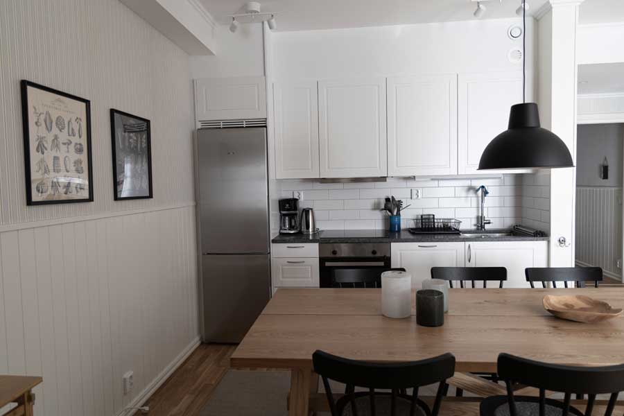 Keuken in de appartemneten van Gammelgården