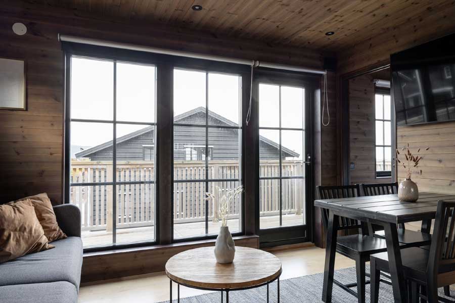 Woonkamer en eethoek in Granfjällsplatån chalet