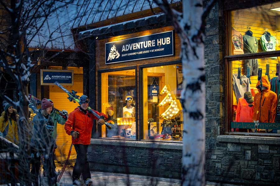 Skihuur ophalen bij de Adventure Hub