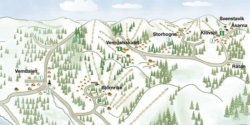Vemdalen overzichtskaart klein