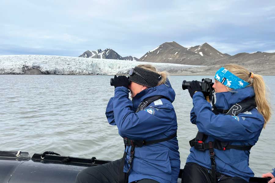 Handige zodiacboten op Spitsbergen