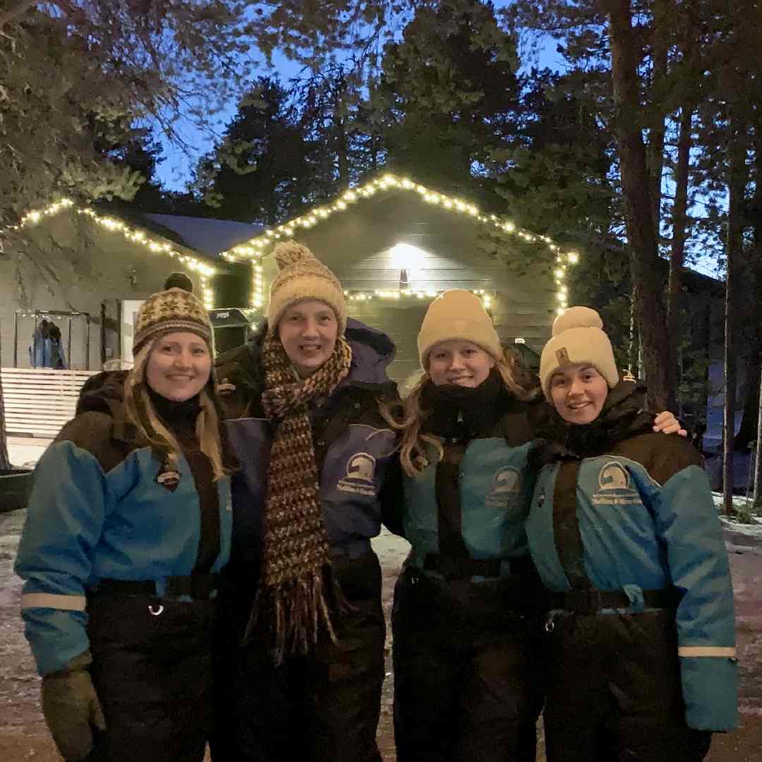 Vier collegas van BBI Travel op inkoopreis in Inari Fins Lapland