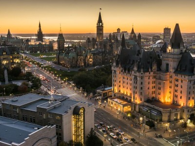 Uitzicht op downtown Ottawa in Ontario in Canada.