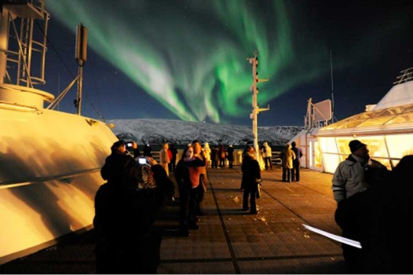 Noorderlicht aan boord van Hurtigruten 