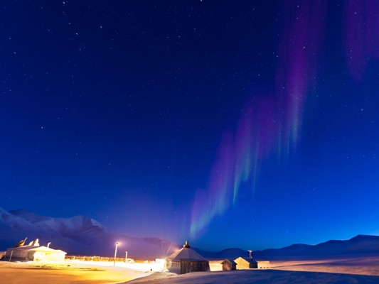 Noorderlicht op Spitsbergen